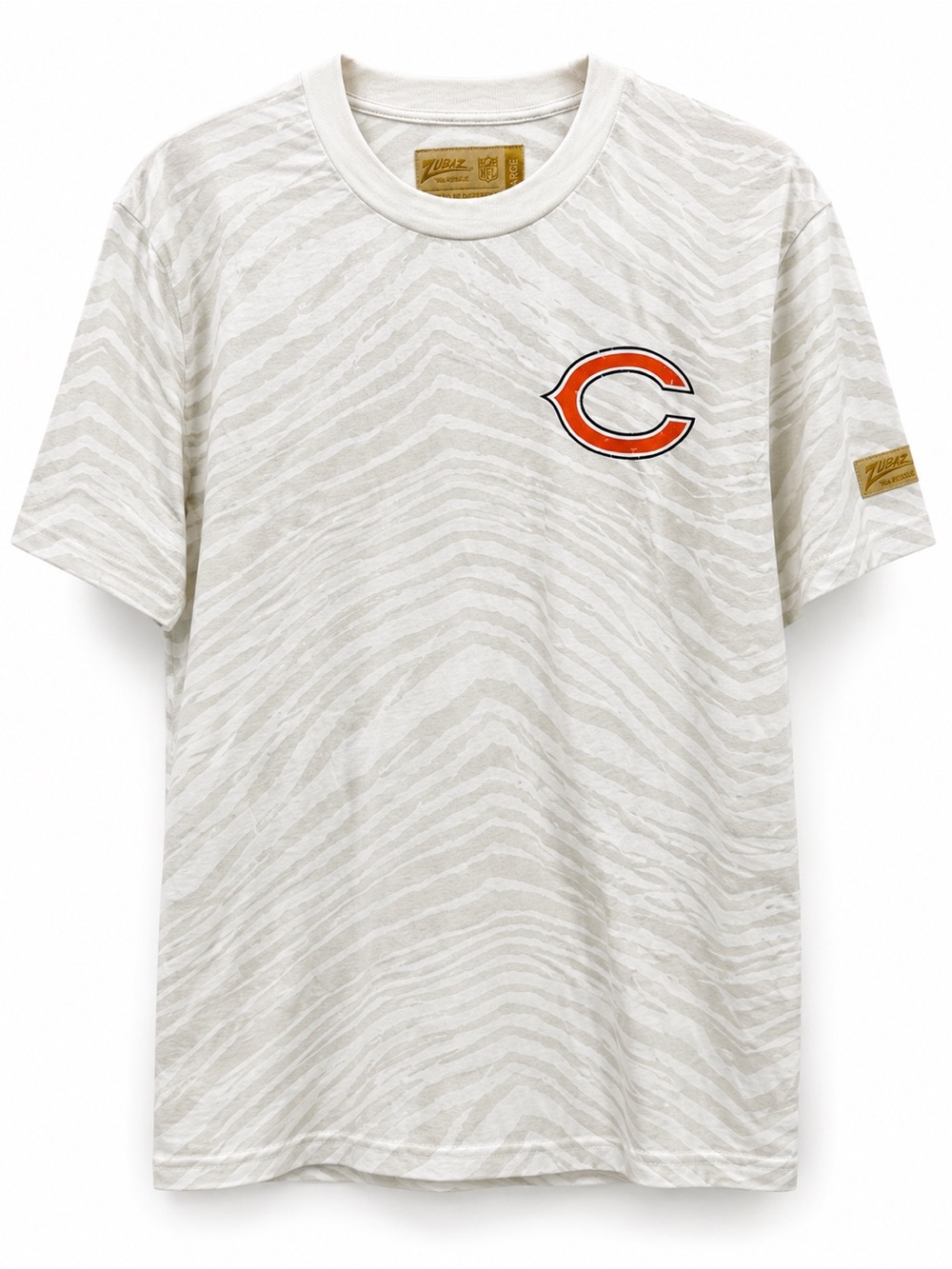 Chicago C Logo Men's White Zebra-Print Tee